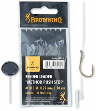 Browning Feeder Leader Method Push Stop Vorfachhaken, 10cm 6 Stück