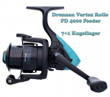 Drennan Feederrolle Vertex Reel FD 4000 mit Aluspule und 2 Ersatzspulen, 7+1 Kugellager, Neuheit 2023